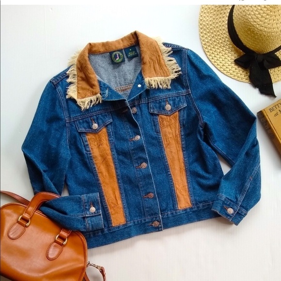 Lighthouse Apparel western fringed denim jacket medium - Picture 1 of 6